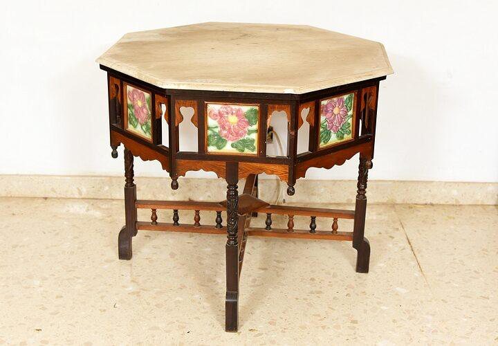 Antique Octagonal Marble Table
